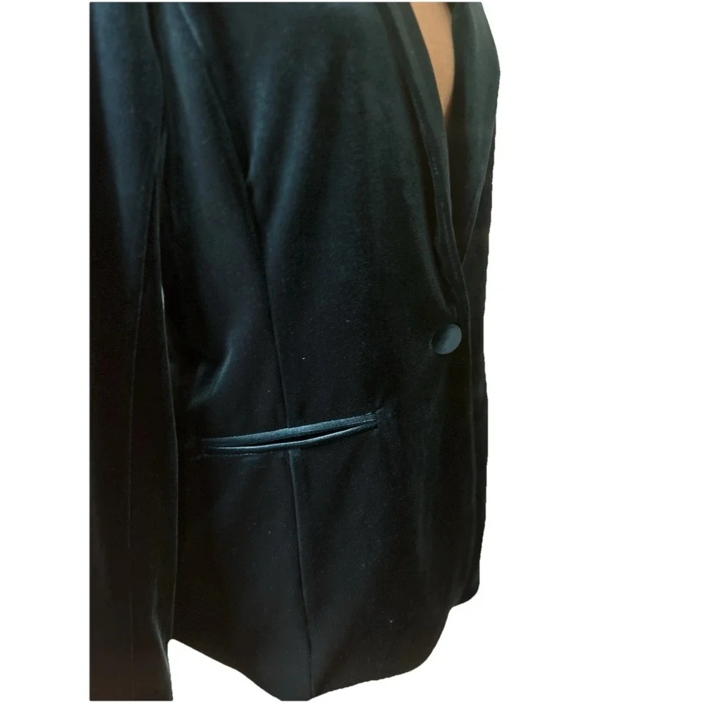 TAHARI Jewel Tone Velvet Blazer Jacket Whimsigoth Dark Romantic Victorian Large - Picture 5 of 9